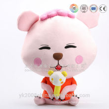 Cute pink lifelike plush big eyes cat toys